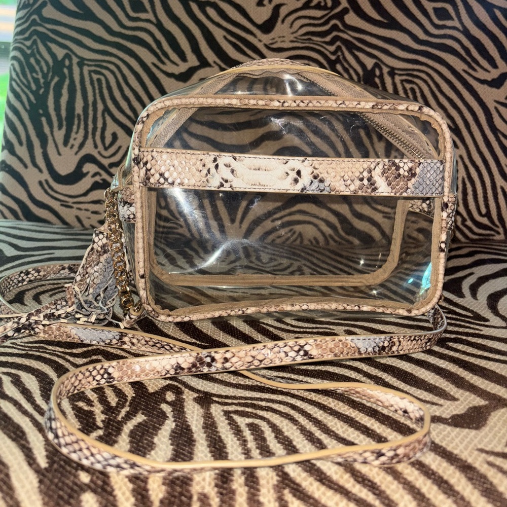 Transparent Snake Print Crossbody Bag